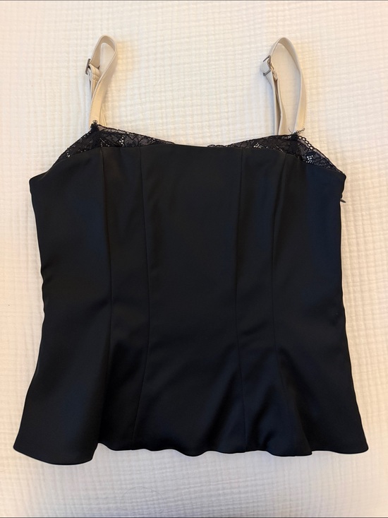 Abercrombie & Fitch Tops - Abercrombie & Fitch Black Camisole with Cream Contrast Straps
